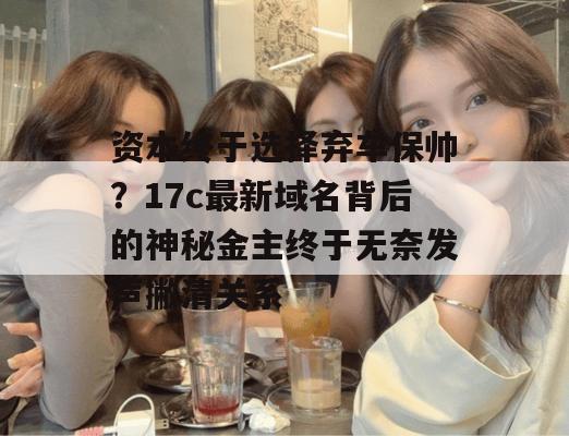 资本终于选择弃车保帅?17c最新域名背后的神秘金主终于无奈发声撇清关系